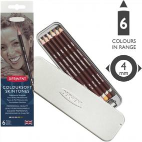 img 3 attached to Create Realistic Skin Tones With Derwent ColourSoft Skintone Pencils In A Metal Tin - 6 Count
