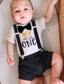img 2 attached to Adorable Baby Boy Mr. Onederful Half/First Birthday Outfit With Bowtie Romper, Shorts Bodysuit, And Cake Smash Option