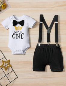 img 1 attached to Adorable Baby Boy Mr. Onederful Half/First Birthday Outfit With Bowtie Romper, Shorts Bodysuit, And Cake Smash Option