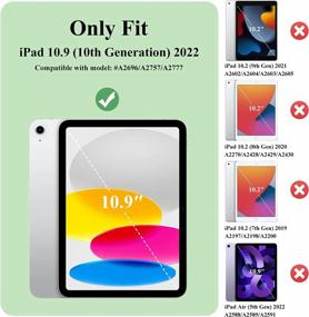 img 3 attached to Supveco IPad 10Th Generation Case 2022 10.9 Inch With Built-In Pencil Holder, 360 Degree Rotating Folio Stand Cover, Premium Shockproof Auto Wake/Sleep And Flexible Viewing Angles, Matcha Green
