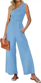 img 4 attached to Stay Chic And Comfy This Summer With ZESICA Women'S One Shoulder Jumpsuit With Pockets