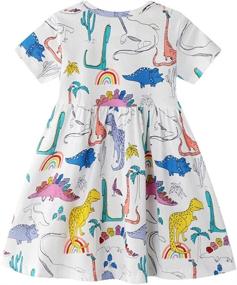 img 3 attached to 👗 Hongshilian Cartoon Dinosaur T Shirt Dresses for Girls: Stylish & Fun Clothing! Shop via Dresses Today!