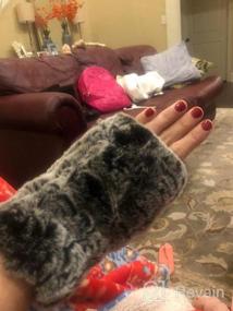 img 7 attached to Valpeak Womens Rabbit Fur Winter Mittens: Knitted Fingerless Gloves