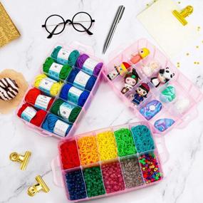 img 3 attached to INSCRAFT 7-Layer Stackable Storage Container - 70 Adjustable Compartments, Suitable For Toys, Art Crafts & Jewelry + Mini Case Letter Sticker Included!