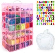 inscraft 7-layer stackable storage container - 70 adjustable compartments, suitable for toys, art crafts & jewelry + mini case letter sticker included! logo
