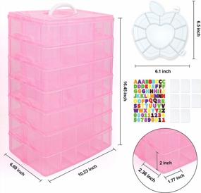 img 2 attached to INSCRAFT 7-Layer Stackable Storage Container - 70 Adjustable Compartments, Suitable For Toys, Art Crafts & Jewelry + Mini Case Letter Sticker Included!