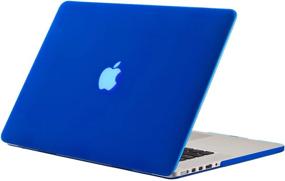 img 4 attached to Kuzy A1398 Прорезиненный жесткий чехол для нового 15,4-дюймового MacBook Pro с дисплеем Retina — алюминиевый цельный корпус — синий