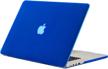 kuzy a1398 rubberized hard case for new 15.4-inch macbook pro with retina display - aluminum unibody - blue logo