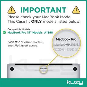 img 3 attached to Kuzy A1398 Прорезиненный жесткий чехол для нового 15,4-дюймового MacBook Pro с дисплеем Retina — алюминиевый цельный корпус — синий
