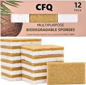 img 4 attached to Natural Sponge 12Pack Compostable Biodegradable