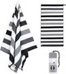 "exclusivo mezcla microfiber quick dry beach towel, large sand free beach towel for travel/ camping/ sports (striped black, 30""x60"") - super absorbent, compact and lightweight" 2 logo
