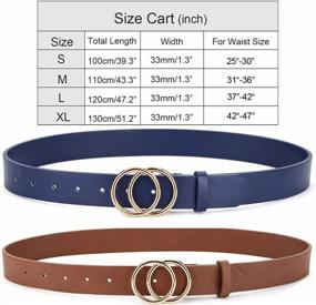img 3 attached to Women'S Jeans Belts With Double O-Ring Buckle And Faux Leather - Pack Of 2