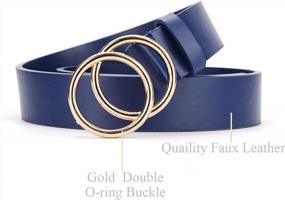 img 2 attached to Women'S Jeans Belts With Double O-Ring Buckle And Faux Leather - Pack Of 2