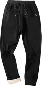 img 4 attached to Duyang Men'S Winter Sherpa Fleece Sweatpants: Comfortable And Trendy Active Joggers With Tapered Fit
