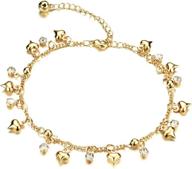 golden star jewelry heart ankle bracelet: adjustable beach 🌟 chain anklet for women - enhance your foot jewelry collection logo