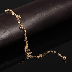 img 3 attached to Золотая сердечная браслетка для ног Golden Star Jewelry: регулируемый пляжный цепочечный браслетик для женщин - Добавьте в свою коллекцию ювелирных изделий для ног