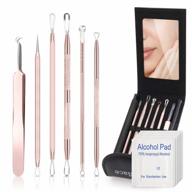 get rid of stubborn blackheads with bedace's 6-piece stainless steel extraction kit and leather bag logo