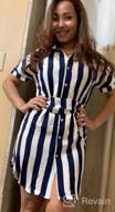 img 1 attached to Stylish Striped Swing Dress For Women With Short Sleeves, Loose Fit And Belt review by Bubba Ott