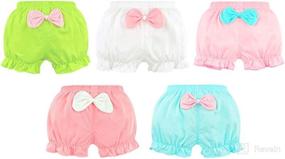 img 2 attached to 👶 Cotton Ruffle Bow Bloomers for Baby Girls - Newborn, Infant, Toddler, 0-4T - Diaper Covers Briefs Underwear Set