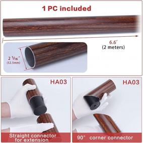 img 3 attached to Stylish And Durable 6'6" Aluminum Round Handrail With Walnut Wood Grain Finish For Indoor And Outdoor Use, HL20 WFA