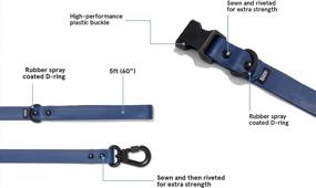 img 2 attached to Navy Waterproof Dog Collar And Leash Bundle With Odor-Proof, Adjustable Design - Perfect For Walking Gear From BarkBox - Size Large
