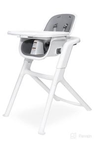 img 4 attached to 4moms Connect High Chair: Revolutionary One-Handed, Magnetic Tray Attachment, Grow-with-Me Design – From the Makers of the mamaRoo – White/Grey