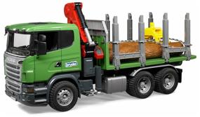 img 2 attached to Timber truck Bruder Scania with portable crane and logs, 03-524 1:16, 54 cm, green