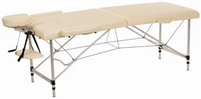 img 2 attached to Folding massage table with height adjustment MET Comfort A2 aluminum, 2-section, super light 10 kg, cream