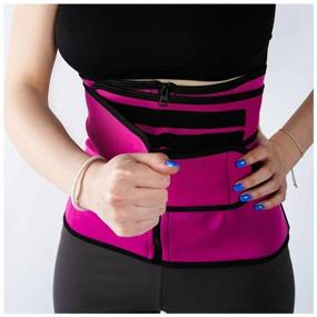 img 2 attached to Neoprene Adjusting Exercise Corset Waist Training Fitness Slimming Belt, Pink XXXL