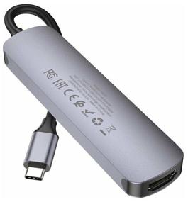 img 2 attached to HOCO HB28/ Хаб 6 в 1/ USB 2.0, 1 USB 3.0, Type-C, Card Reader SD, Micro SD, HDMI серый металл