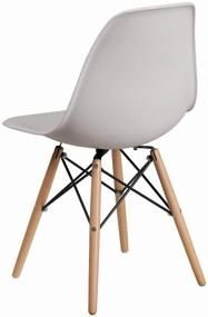 img 2 attached to 🪑 White Eames DSW Solid Wood/Metal Chair Stool Group