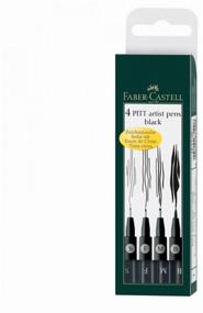 img 1 attached to Faber-Castell capillary pen set 4 Pitt Artist Pens, 167100, black color ink, 4 pcs.