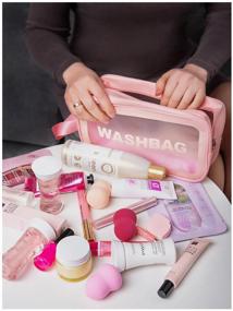 img 2 attached to Toiletry Bag Waterproof Washbag Bag with Handle Organizer Toiletry Bag for Pool Shower Maternity Home, Pink 22*8*12cm