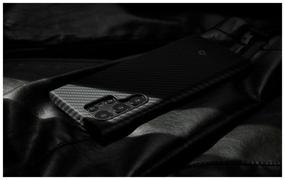 img 1 attached to Pitaka MagEZ Case Case for Samsung Galaxy S22 Ultra, Color Black Kevlar