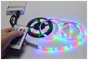 img 2 attached to 💡 5050RGB LED Ribbon Light - 5 Meters Remote Control, 12W Power Supply, 60 LEDs, Color Changing with Control Panel - SMD 5050