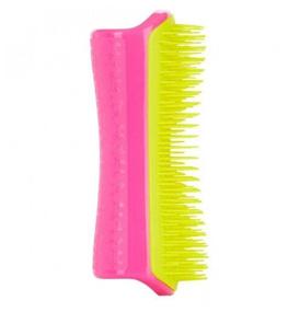 img 1 attached to PET TEEZER Detangling & Dog Grooming Brush, pink/yellow