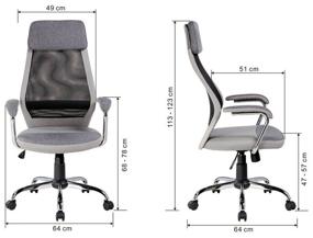 img 2 attached to Executive chair HELMI HL-E41 "Stylish", fabric/mesh, grey/beige