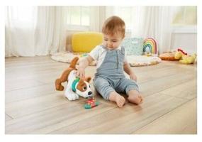 img 2 attached to Fisher-Price Interactive Educational Toy Puppy Crawl With Me HHH95, White/Brown