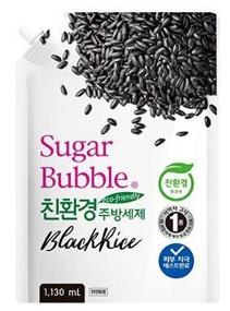 img 1 attached to Sugar Bubble Dishwashing liquid Black rice with dispenser, 0.94 L