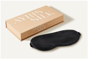 img 1 attached to Sleep mask Ayris Silk, elite 100% natural silk, deep black