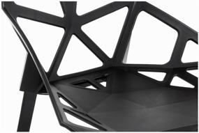 img 2 attached to 🪑 Woodville One Chair: Durable Plastic Design in Stylish Black