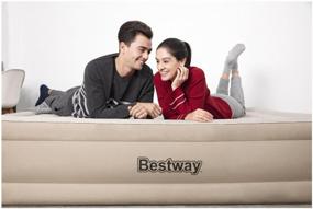 img 2 attached to Bestway AlwayzAire Fortech inflatable bed with built-in double pump 69050, 203x152 cm, beige