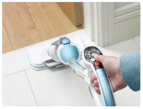 img 2 attached to 🧼 BLACK DECKER FSM1630 Steam Mop, White/Blue - Enhance Your Cleaning Experience!