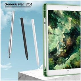 img 1 attached to Case for Apple iPad 7 10.2" (2019) / iPad 8 10.2" (2020) / iPad 9 10.2" (2021) with pen holder, pistachio