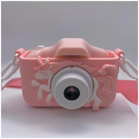img 2 attached to Ударопрочный детский фотоаппарат детская цифровая камера с высоким качеством 1080p Full-HD с 3 играми и селфи камерой. Kids camera. Единорог розовый