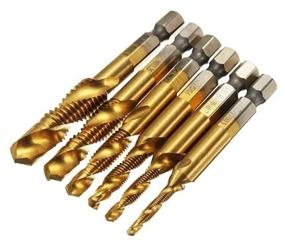 img 1 attached to HSS titanium coated tap drill set, 3-10mm