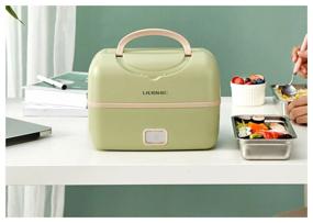 img 2 attached to Xiaomi Ланч-бокс с подогревом Liven Fun Electric Lunch Box FH-18, 13.4x23.9 см, зеленый/розовый