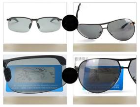 img 2 attached to Grand Price Photochromic Polarized Bleached Rimless Sunglasses for Day and Night Driving - Black