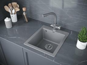 img 2 attached to Kitchen faucet (sink) Paulmark Essen Es213011 color/chrome 402 metallic gray