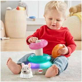 img 1 attached to 🦙 Enhanced Fisher-Price Linkimals Luminous Lama Interactive Toy, GRW43, White/Pink/Blue